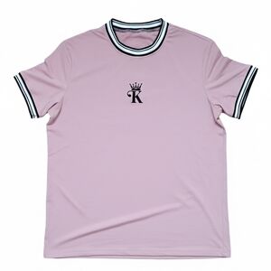 Men's Pink T-Shirt with Black Trim